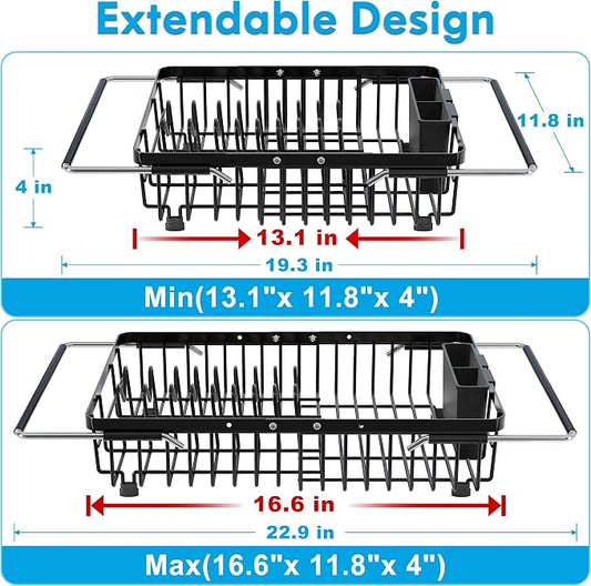 JASIWAY in Sink Dish Drying Rack, Expandable Stainless Steel Dish Drainers - Image 2