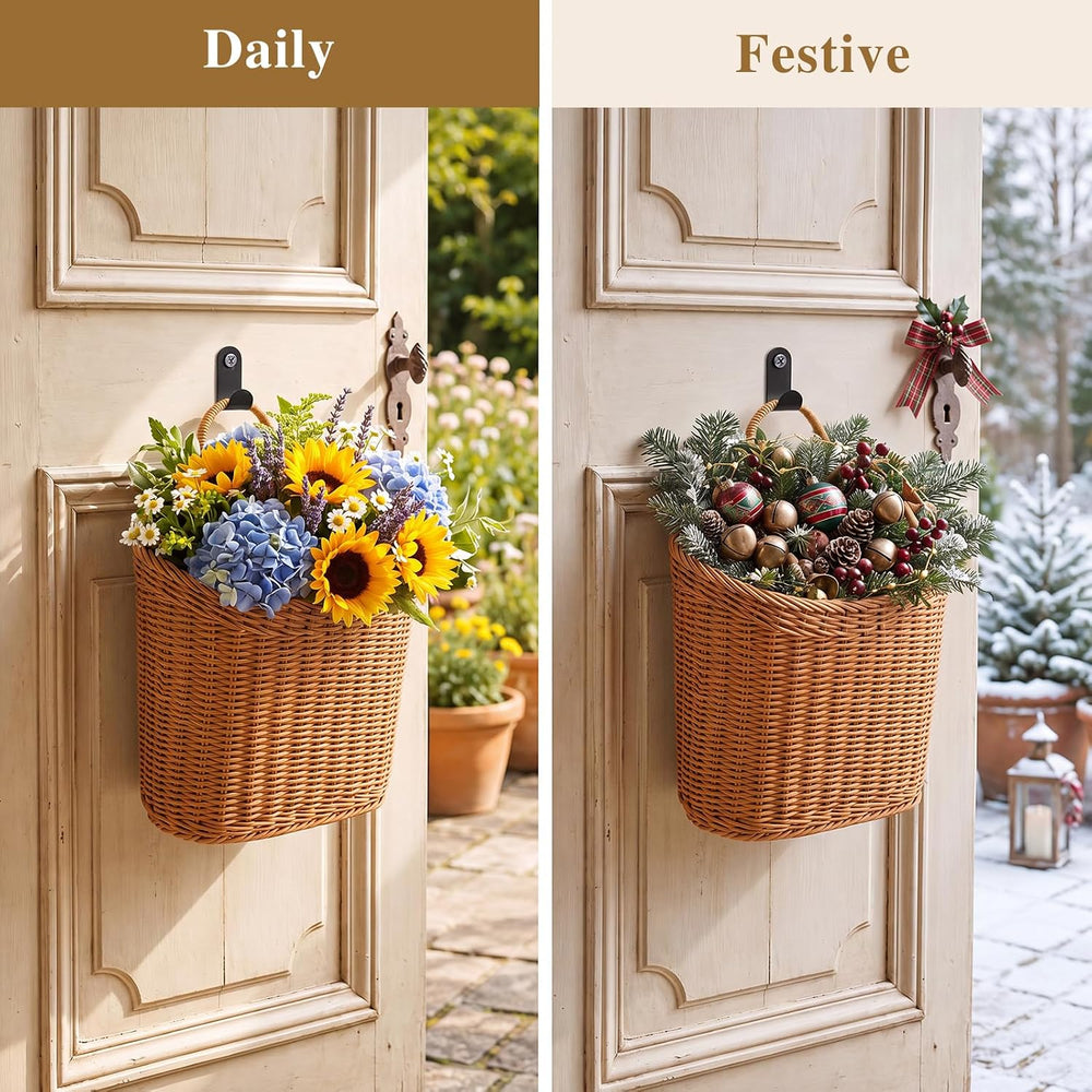 4 Pcs Hanging Woven Wall Basket Organizer Hanging Decorative