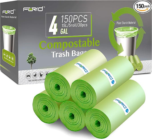 FORID 4 Gallon Garbage Bags, Strong Trash Can Liners, 15 Liter Wastebasket Bags by FORID