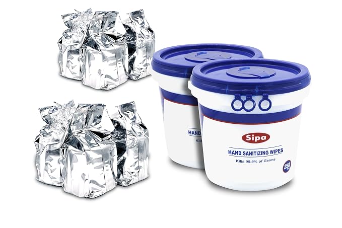 SIPA Hand Sanitizing Wipes 250 WIPES/BUCKET will Refills by SIPA