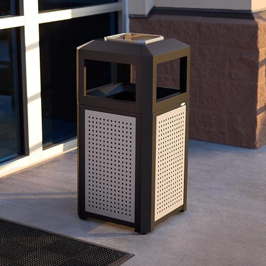 Safco Evos Steel Trash Can, 15 Gallons, Indoor and Outdoor Use, Heavy Duty - Image 5