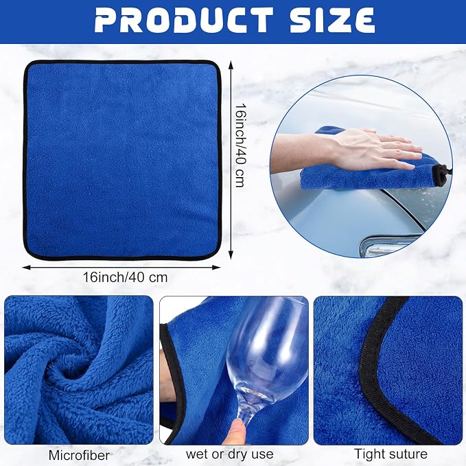 Tallew 60 Pcs Microfiber Towels 16 Inch x 16 Inch Microfiber Cloth Car Drying - Image 2