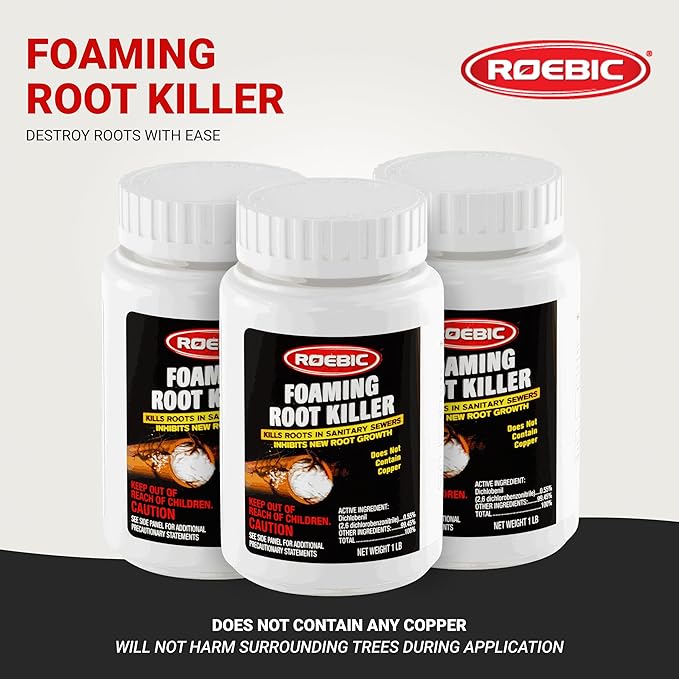 Roebic FRK Foaming Tree Root Killer, Chemical Septic System, Drain Field and - Image 2