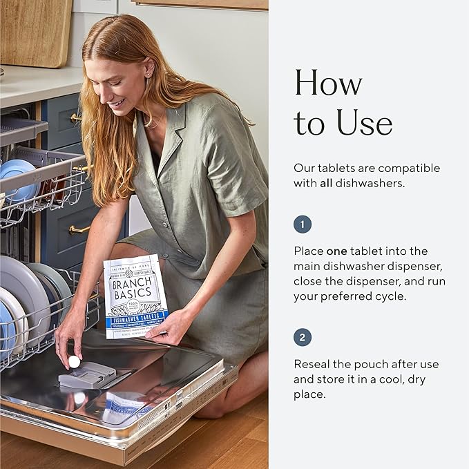 Branch Basics Dishwasher Tablets – 40 Ct, 3 Pack | Plastic-Free, Fragrance-Free - Image 4
