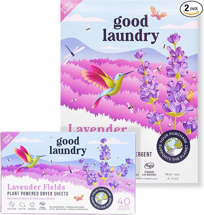 Good Laundry Lavender Detergent Sheets, & Dryer Sheet Bundle by GoodLaundry