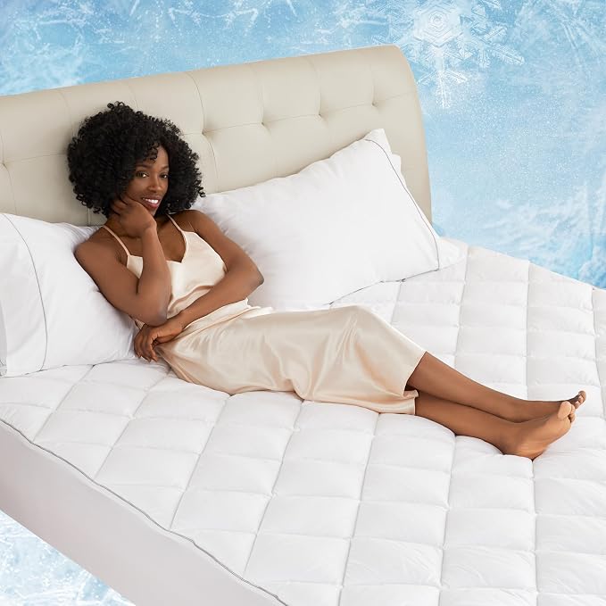 Sunflower Cooling Quilted Twin Mattress Protector, Mattress Pad Twin Chill Soft - Image 7