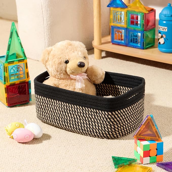Small Storage Baskets for Organizing | Closet Organizer Bins | Shelf Toy Basket - Image 4