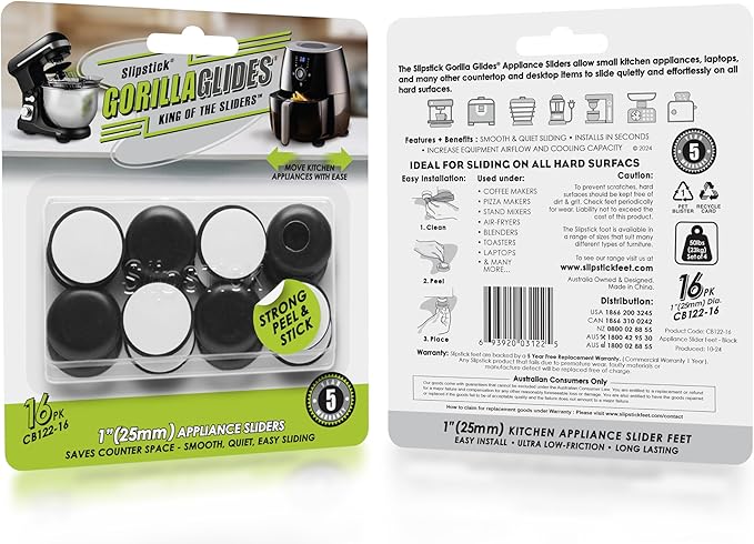 Slipstick GorillaGlides Kitchen Appliance Sliders Self Adhesive Countertop - Image 5