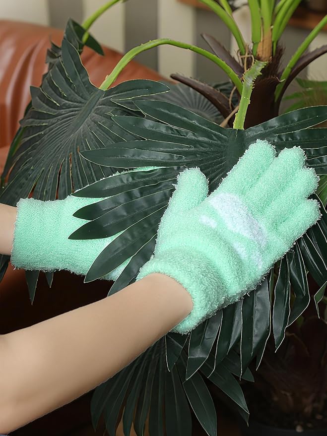 Patelai 3 Pairs Microfiber Plant Dusting Gloves Leaf Cleaning Gloves - Image 4