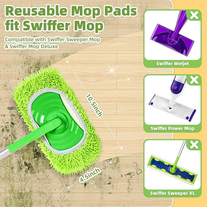 Reusable Microfiber Mop Pads Compatible - Image 2