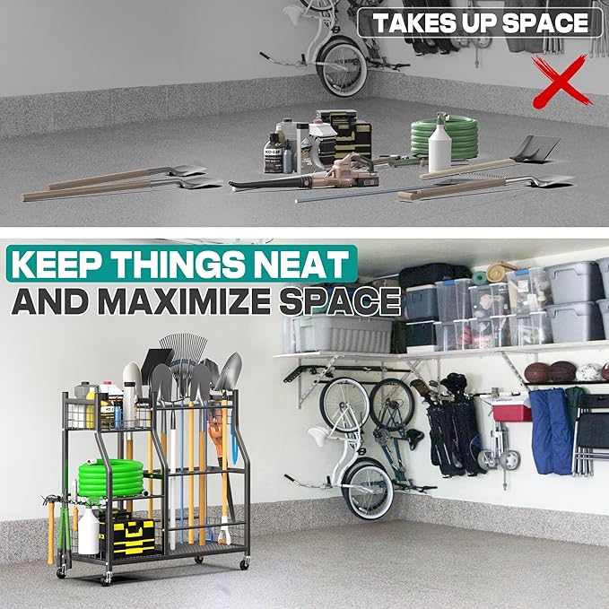 EVERHANGER Garden Tool Organizer Stand, Garage Tool Storage Organization - Image 6