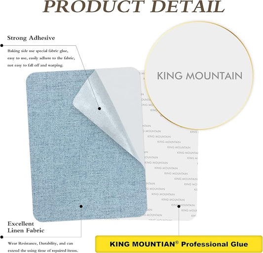 KING MOUNTAIN Fine Linen Fabric Patches, Self-Adhesive, 8x11 inch, - Image 2