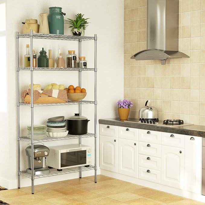 Auslar 5-Shelf Storage Shelves Heavy Duty 5 Tiers Standing Large Shelving Units - Image 8