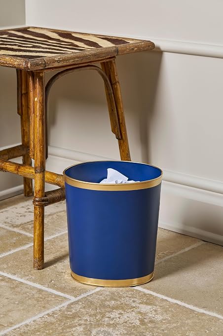 Jaye's Studio Mattie Line, Oval Wastebasket & Garbage Bin, Hand-Painted - Image 3