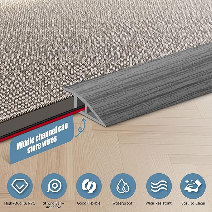 Floor Transition Strip Door Threshold 79" Floor Transition Reducer Trim on The - Image 3