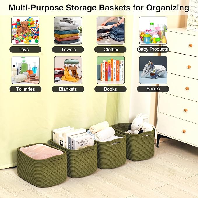 Small Storage Baskets for Organizing, Woven Storage Baskets for Shelves - Image 5