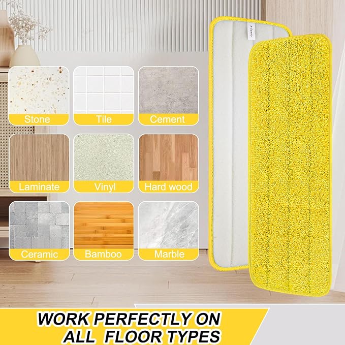 16.5 inch Reusable Mop Pads Microfiber Spray Mop Replacement Heads - Image 4