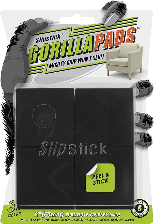 Slipstick GorillaPads Non Slip Furniture Pads/Gripper Feet Floor Protectors by Slipstick