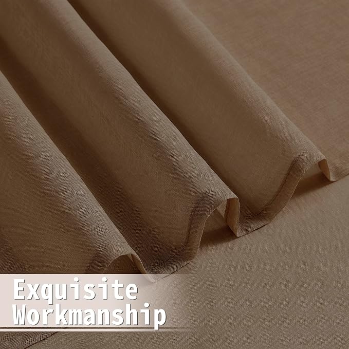 Tollpiz Sheer Door Curtains Closet Linen Textured Curtains Sheer Doorway Light - Image 7
