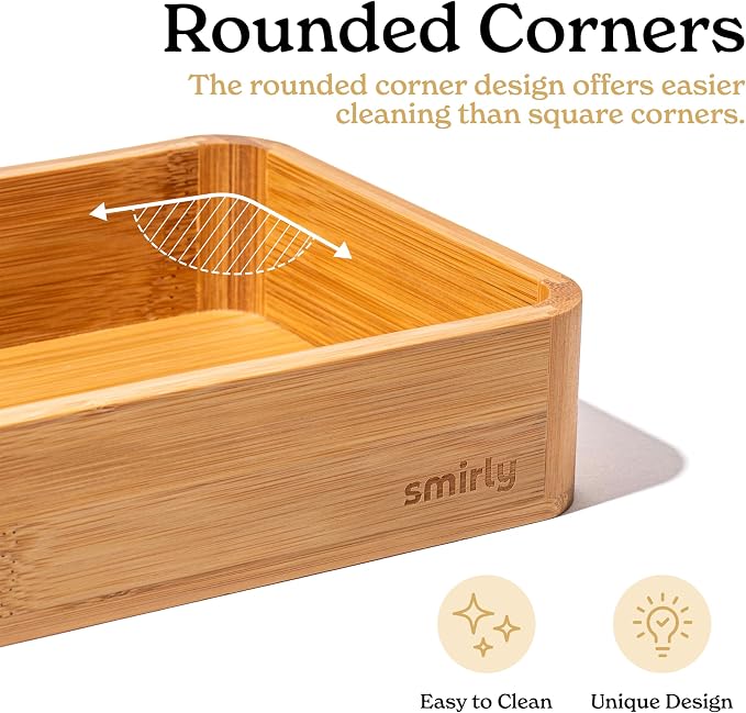 SMIRLY 5-Piece Bamboo Kitchen Drawer Organizer Set - Image 4