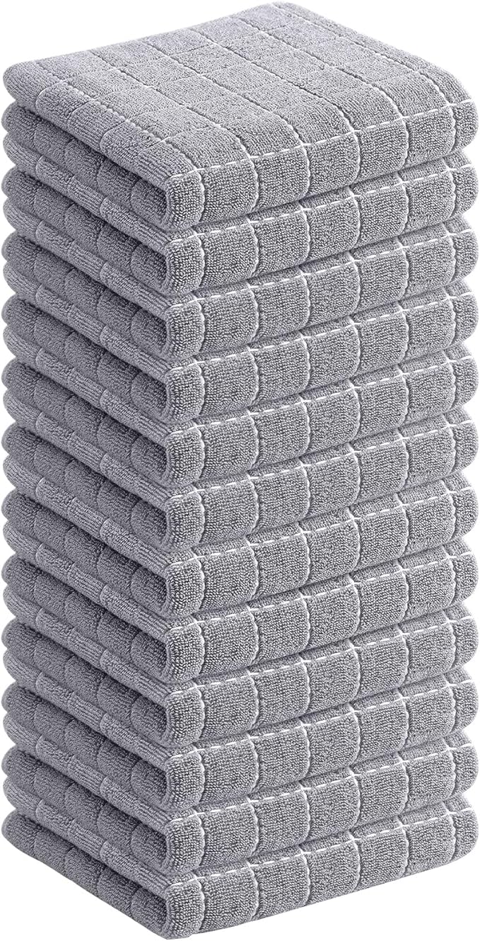 Homaxy 100% Cotton Terry Kitchen Dish Cloths, Ultra Soft and Absorbent Dish by Homaxy