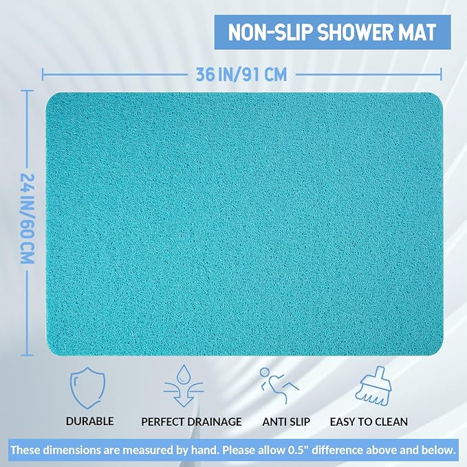 Non-Slip Bathtub Mat, Anti Slip Shower Mat, Fast Drying Bathtub Mats, Foot - Image 2
