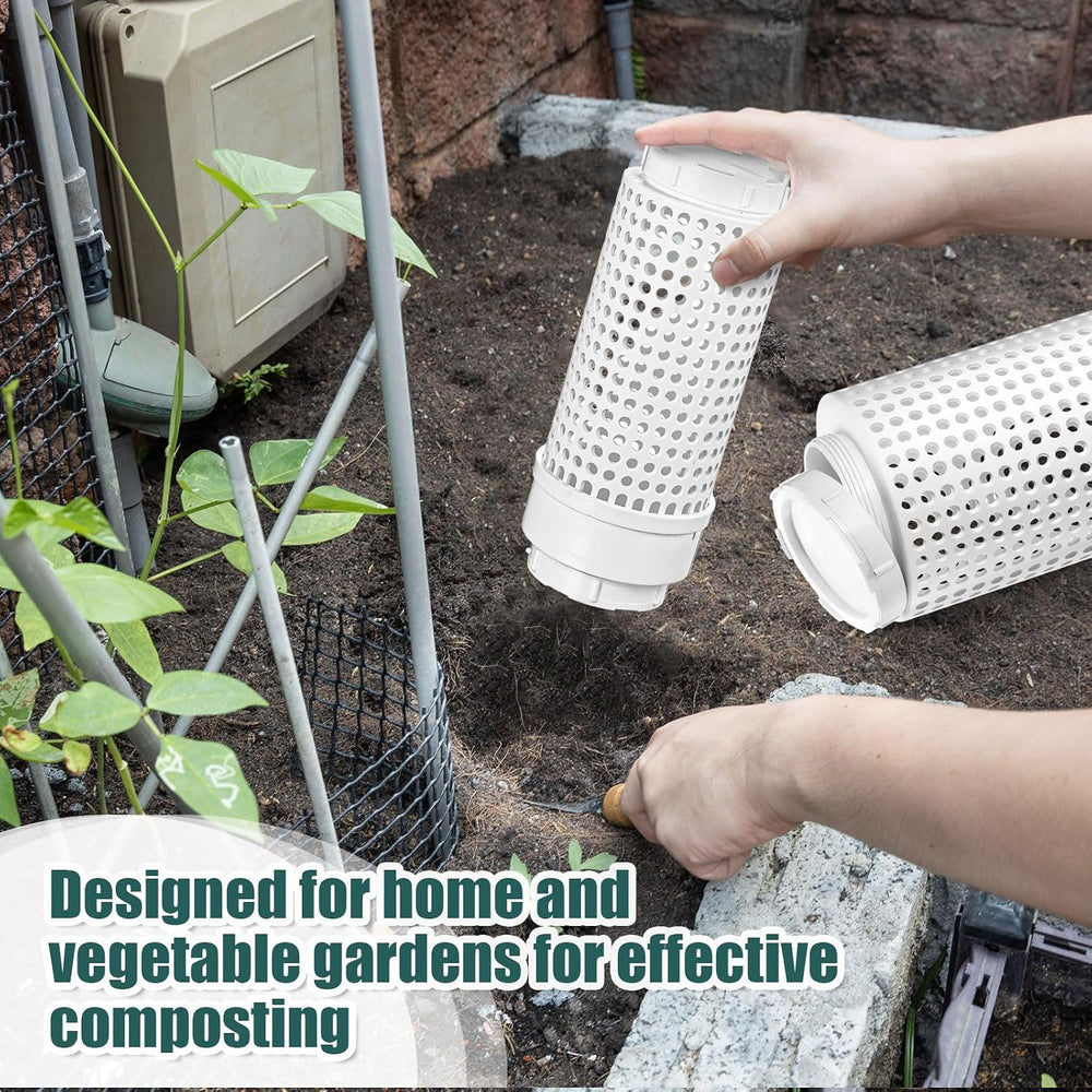 Blosssound 4 Pcs Inground Worm Composter Outdoor Farm Compost Bin Reducing Fo...