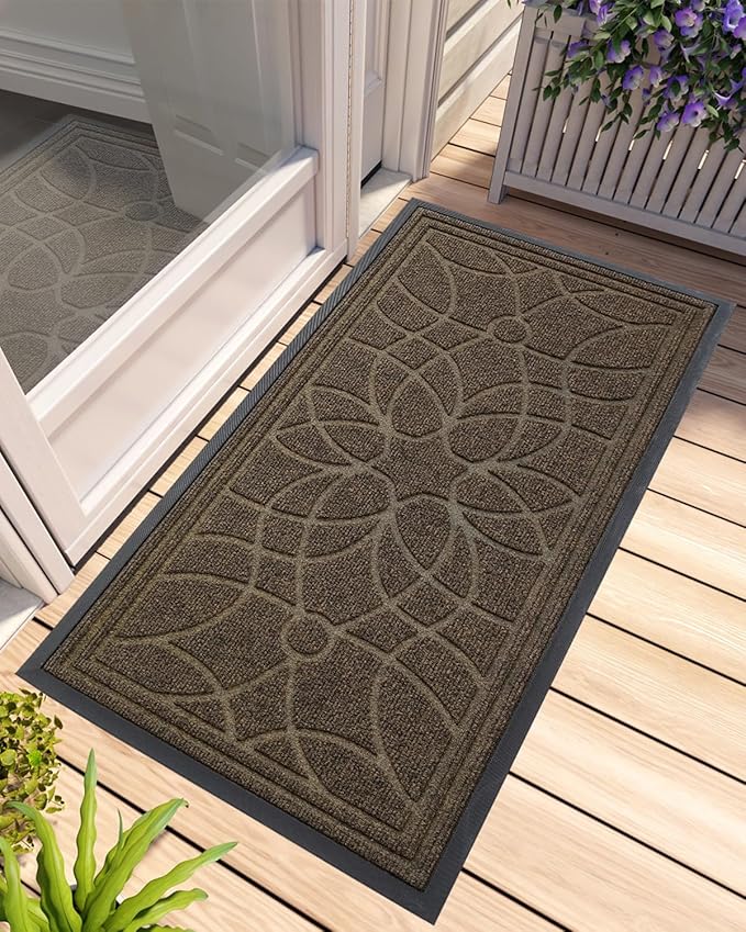 DEXI Front Door Mat Outside Entrance, Heavy Duty Non Slip Low Profile Doormat by DEXI