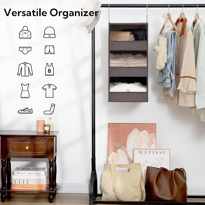 GRANNY SAYS 3-Shelf Closet Organizers and Storage, Foldable Hanging Closet - Image 4