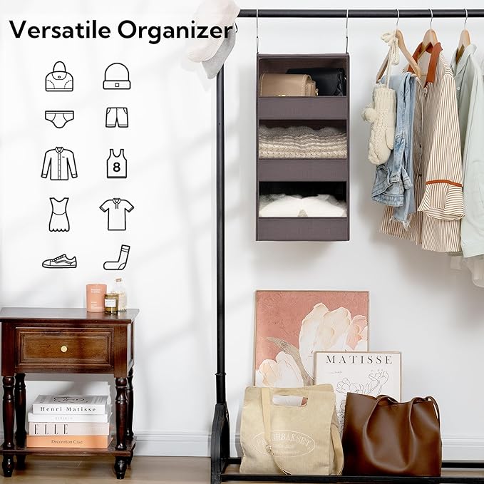 GRANNY SAYS 3 Shelf Hanging Closet Organizers and Storage, Collapsible Closet - Image 5