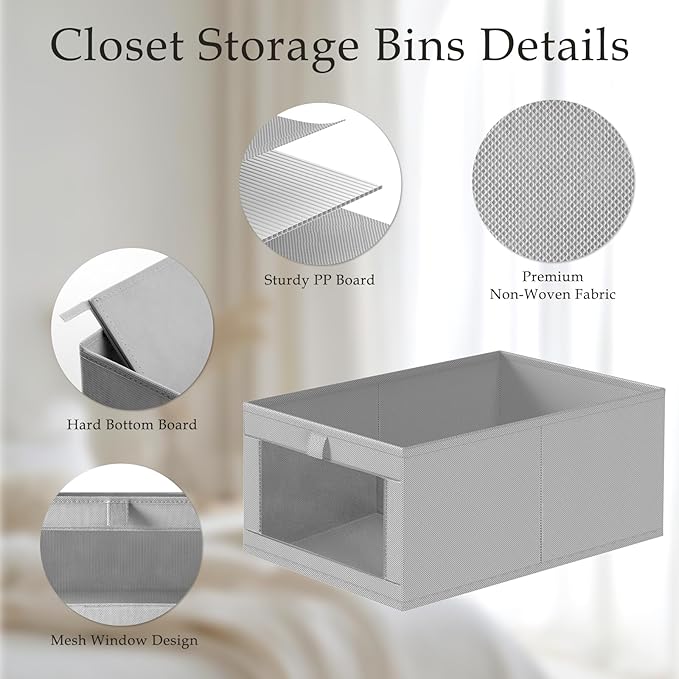 Criusia 8 Pack Linen Closet Organizers and Storage, Large Linen Closet Baskets - Image 4