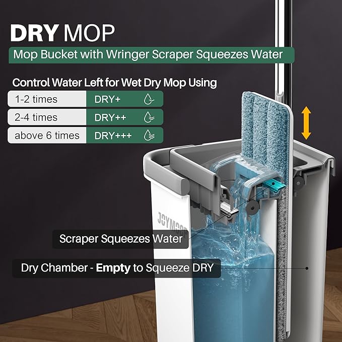 JOYMOOP Mop and Bucket with Wringer Set, Hands Free Flat Floor Mop and Bucket - Image 3