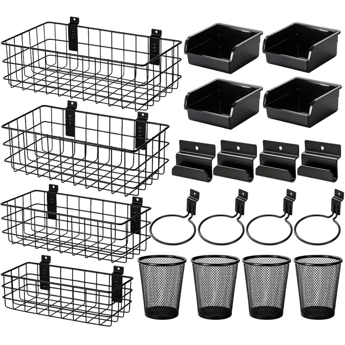 Wesiti 12 Pack Slatwall Accessories Set Metal Pegboard Hanging Storage