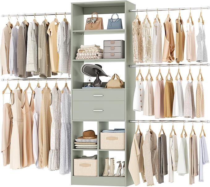 Closet System, 4-8 FT Closet Organizer Tower by Besiost