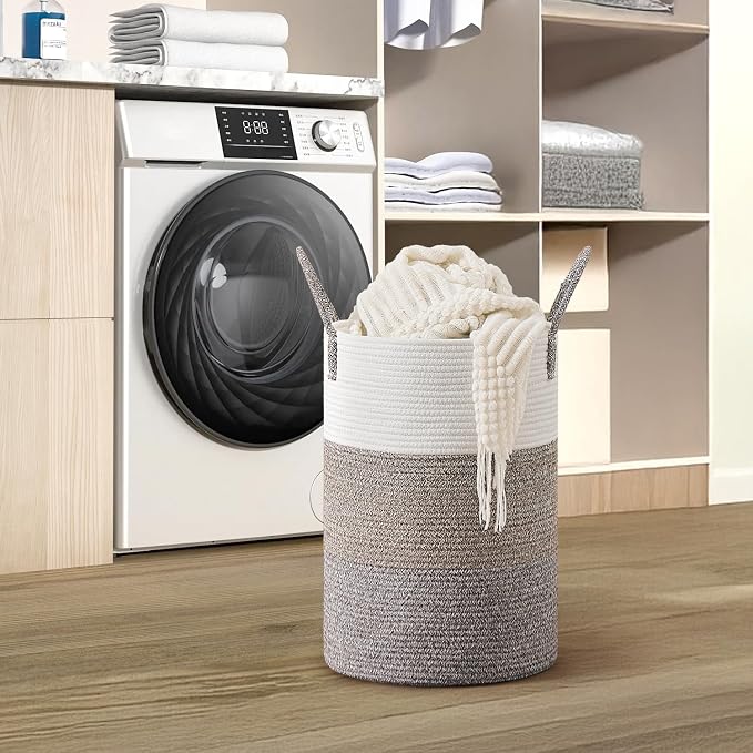 CLHMILY&Z 40L Laundry Basket Round Storage Rope Basket - Image 2