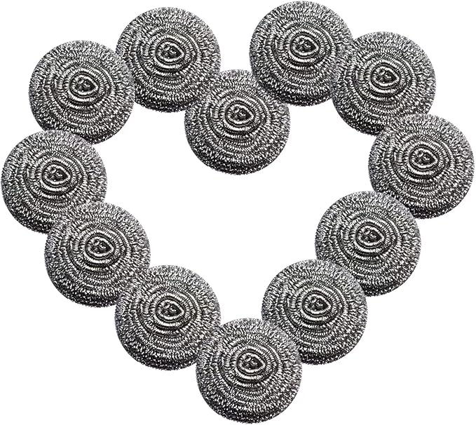 12Pcs Steel Wool Scrubber by Docduet