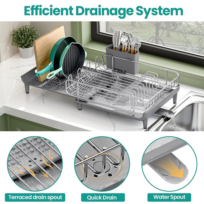 Expandable Dish Drying Rack, Foldable Dish Rack - Image 5
