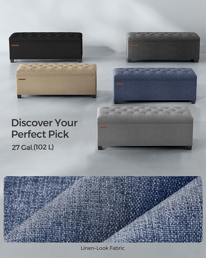 SONGMICS Storage Ottoman Bench, Foot Rest - Image 6