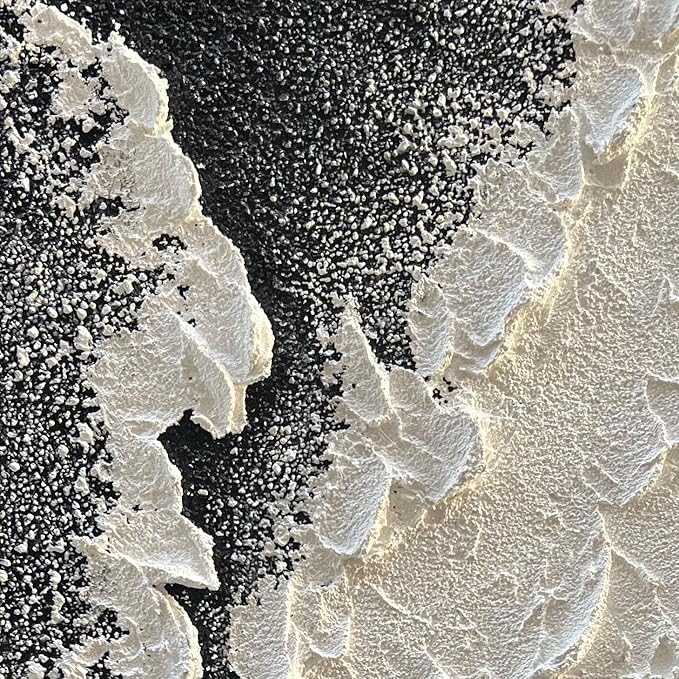 NANKAI Handcrafted Thick Texture Black and White Abstract Canvas Art Ocean Wave - Image 2