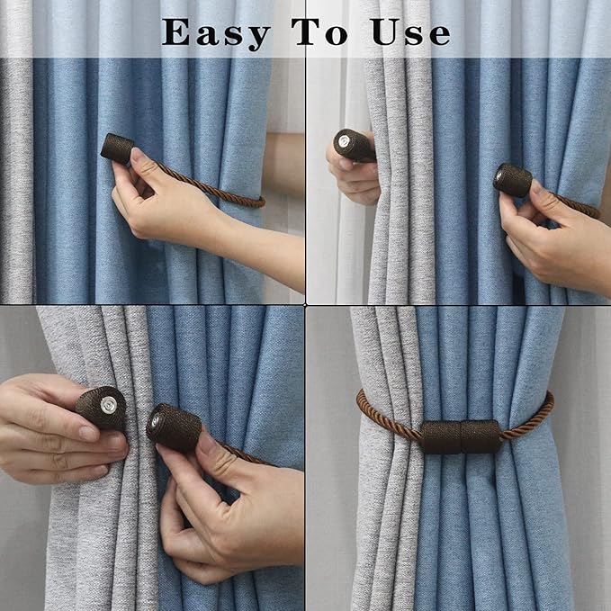 4 Pack Strong Magnetic Curtain Tiebacks Outdoor Elegant Decorative Tie Backs - Image 4