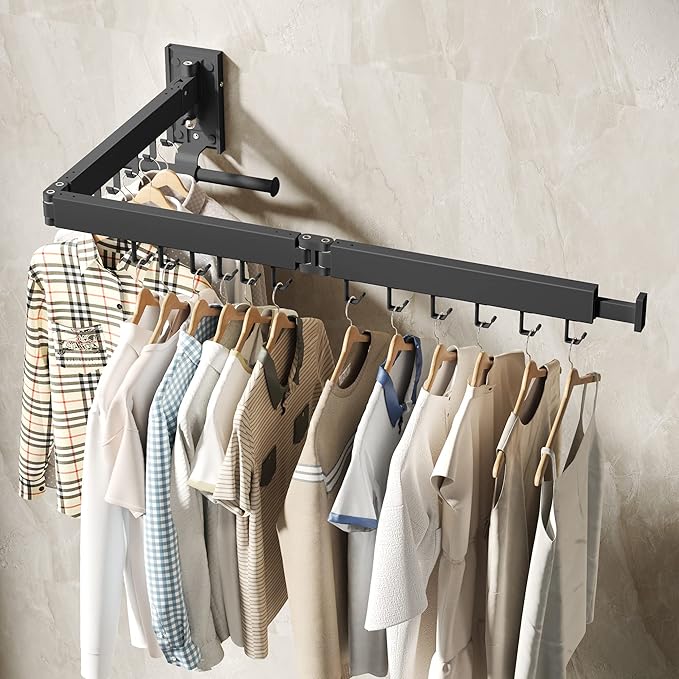 Drying Rack Clothing, Retractable Clothes Drying Rack, Wall Mounted Laundry Rack - Image 5