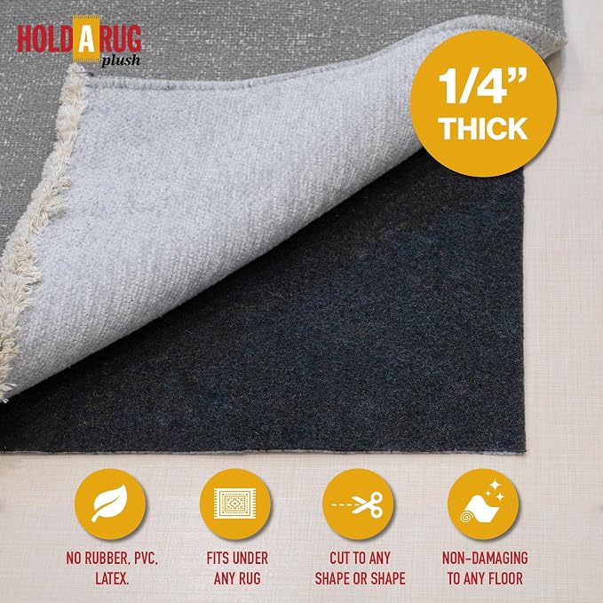 Hold-a-Rug Plush 8'6" x 11'6" Nonskid, Nonslip Rug Pad, Reversible Gripper - Image 2