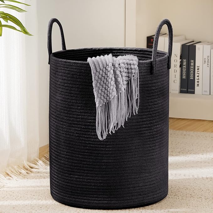 YOUDENOVA Woven Rope Laundry Hamper Basket, 72L Tall Luandry Basket, Baby by YOUDENOVA