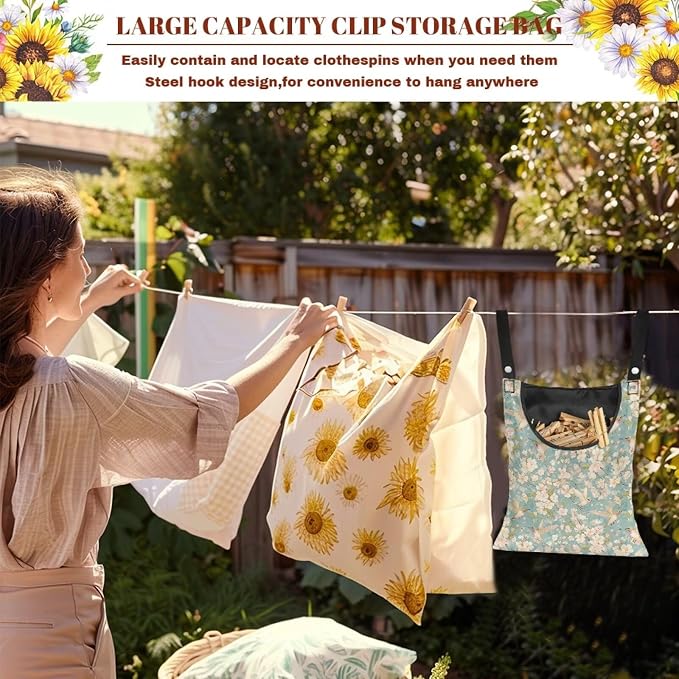 Clothespin Bag, Hanging Laundry Bag, Clothes Lines - Image 5