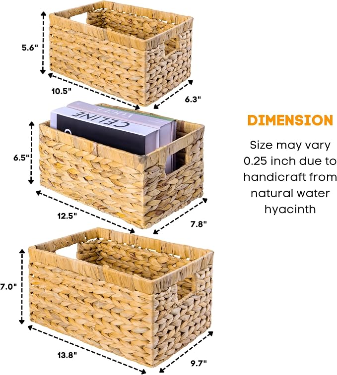 Set of 3 Wicker Storage Baskets - Image 2
