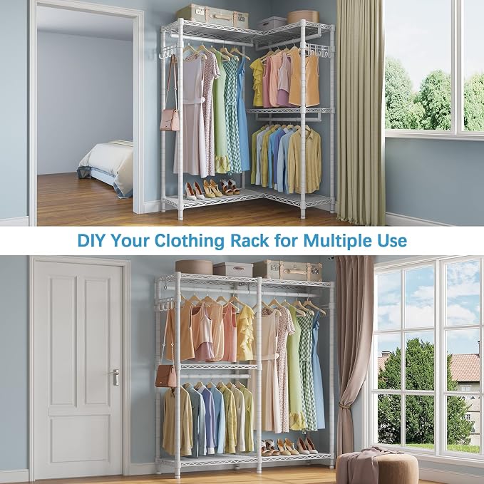 VIPEK L4 Garment Rack L Shaped Clothes Rack