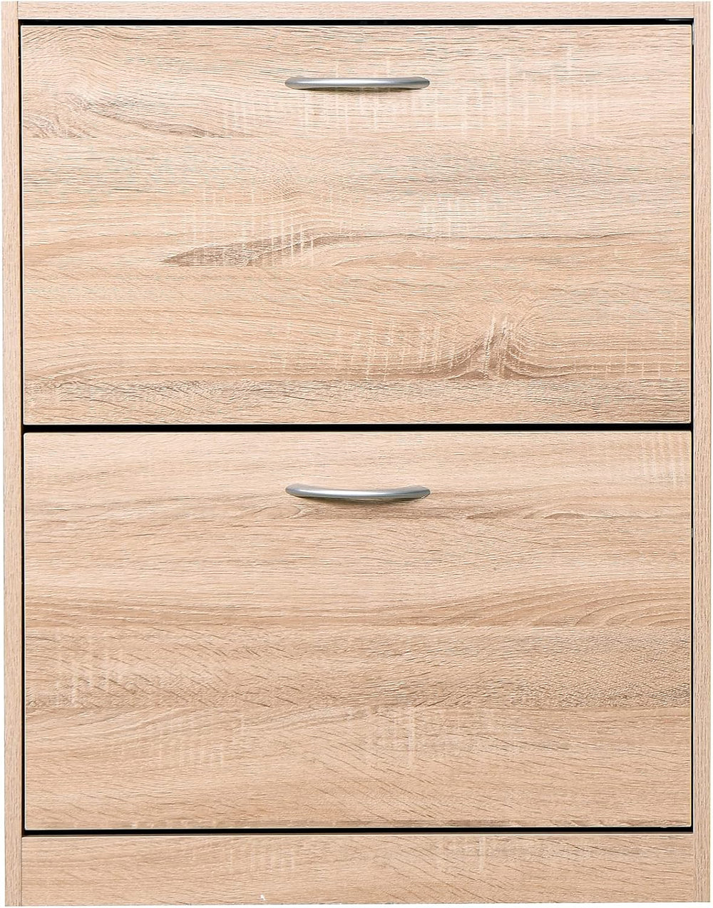 Shoe Cabinet, 2 Flip Drawers Wooden Freestanding Shoe Rack, Wooden Shoe Stora...