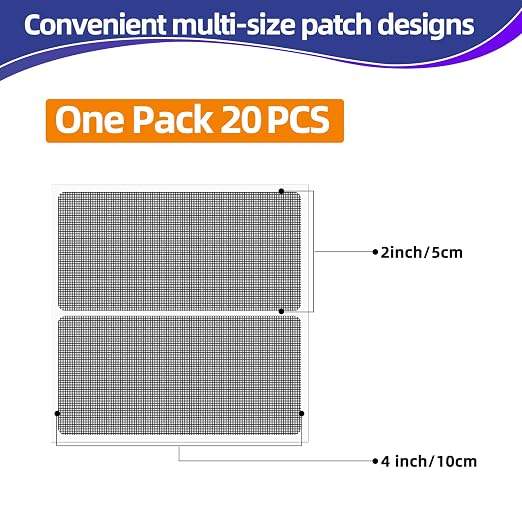 KING MOUNTAIN 20 Sheets Black Window Screen Patches, 44 in Repair Kit - Image 4