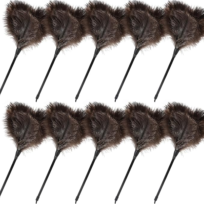 Ostrich Feather Duster-14.9 Inch Mini Natural Feathers Dusters by FeelFunFeather