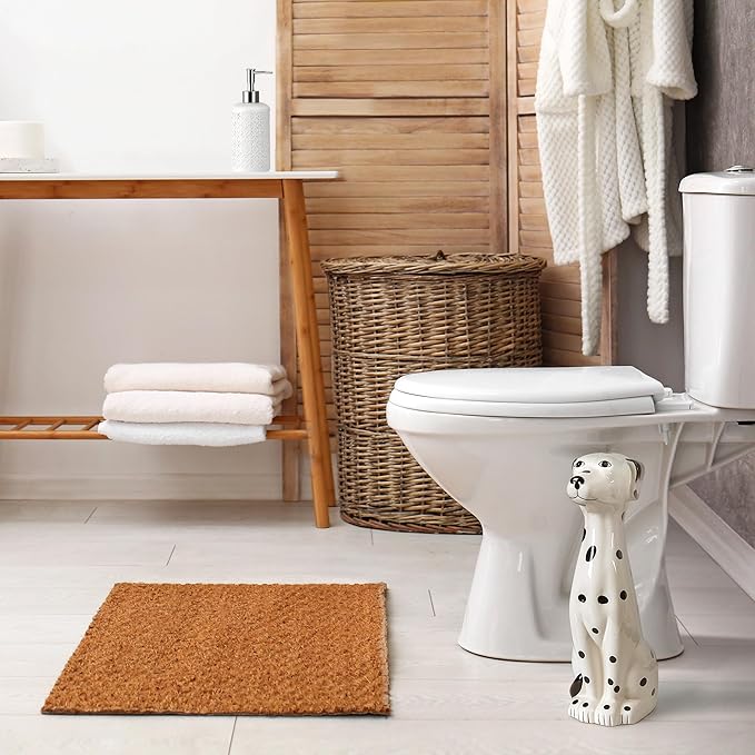 Allure Home Creation Dalmatian Dog White & Black 2-Piece Ceramic Toilet Brush - Image 5